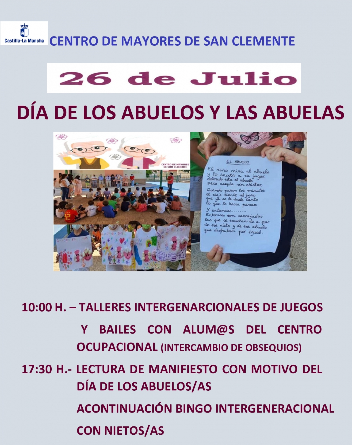 DIA DE LOS ABUELOS Y LAS ABUELAS ACTIVIDADES INTERGENERACIONALES Red